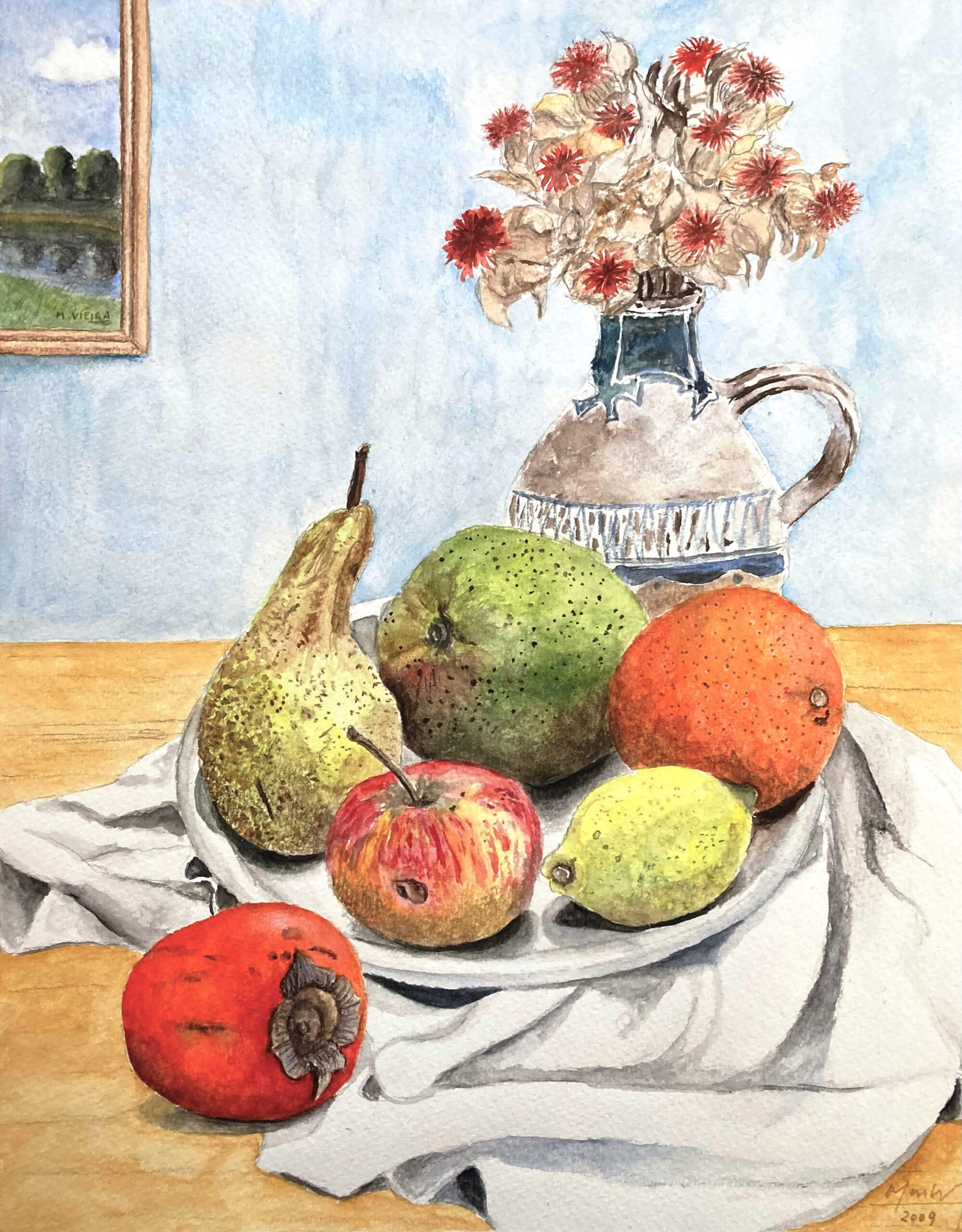 Stillleben mit Trockenblumen