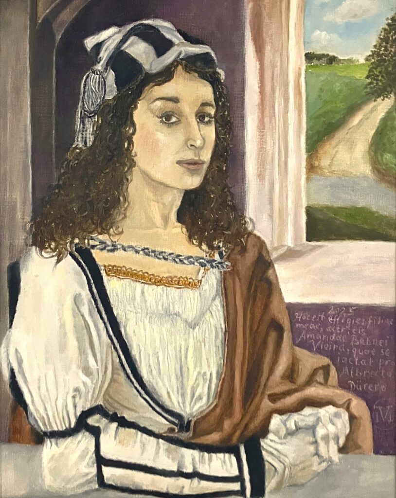 Porträt meiner Tochter Amanda gekleidet als Albrecht Dürer